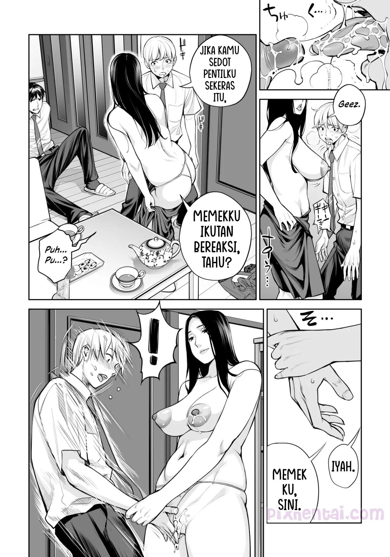 Komik hentai xxx manga sex bokep Kurokami Onna no Fudeoroshi Mbak-Mbak Kasir Bohay Penggoda Perjaka 42